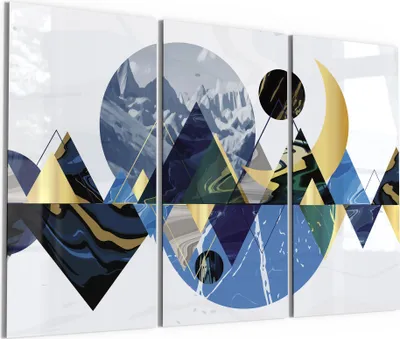 Produktbild von DEQORI Glasbild Echtglas 3x50x100 cm 'Nächtliche Bergkulisse' Wandbilder XXL groß