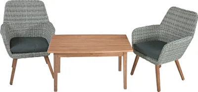 Produktbild von Garden Pleasure Sitzgruppe RAPALLO|PUEBLO 3-tlg. Akazie100% brushed wash / Alu / Kunststoffgeflecht 970360-5