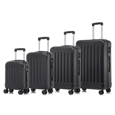 Produktbild von yonsly Premium Reisekoffer TSA-Schloss,YKK-Reißverschluss Hartschalen-Koffer Kabinenkoffer Rollkoffer Suitcase Handgepäck (Schwarz, S-M-L-XL-Set)