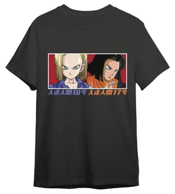 Imagen del producto de Camiseta para adultos con los ojos de C18 y C17 de Dragon Ball Z