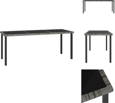 Obrázek produktu pro vidaXL Zahradní jídelní stůl šedý 180x70x73 cm polyratan - Zahradní stoly