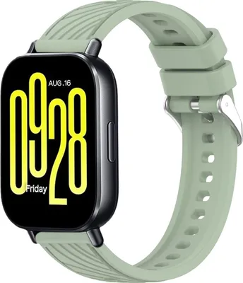 Image de Pour Xiaomi Redmi Watch 5 Active Bracelet de remplacement en silicone à structure rayée 22 mm Vert clair