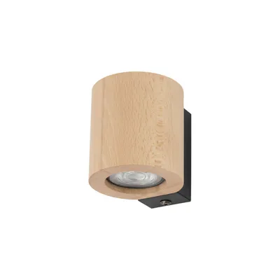 Obrázek produktu pro Nástěnné svítidlo Kov Dřevo V: 8,5 cm Černý buk GU10 Moderní nástěnné svítidlo