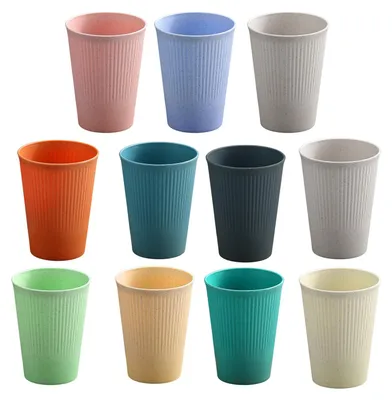 10 unzerbrechliche Plastikbecher 350 ml, wiederverwendbar, stapelbar