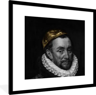 Produktbild von MuchoWow® MuchoWow® Gerahmtes Poster Wilhelm von Oranien - Kunst - Gemälde 40x40 cm - Poster mit zchwarzem Bilderrahmen - Poster - Plakat im Rahmen