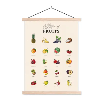 Produktbild von MuchoWow® Textilposter Küche - Obst - Lebensmittel 40x53 cm mit holzfarbenen Rahmen - Schlafzimmer