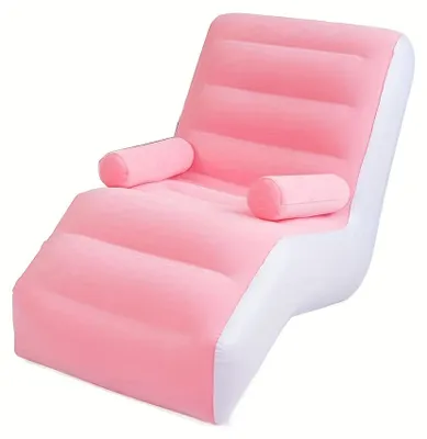 Produktbild von Aufblasbares Klappsofa mit Armlehnen 140x85x80 cm, Luftsofa Faltbar, Loungesessel für Camping, Garten, Wohnzimmer & Gaming Pink
