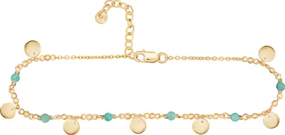 Produktbild von cai Fußkette 925 Silber vergoldet Amazonit Plättchen