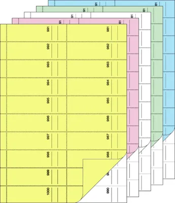 Produktbild von SIGEL BO122 Bonbuch, 5x1000 Abrisse, 5 Farben sortiert, A4, mit Blaupapier, 2 x 50 Blatt