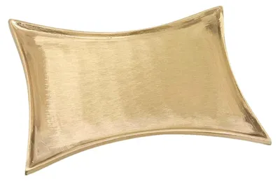 Produktbild von Kerzenteller konkav 17x10cm aus Messing in gold matt