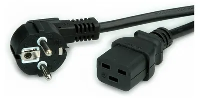 Immagine prodotto di VALUE Netzkabel Schutzkontakt CEE7/7 - IEC320-C19, 16A, schwarz, 0,8 m