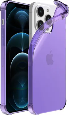 Image de Smartphonica iPhone 12/12 Pro
  housse transparente en silicone antichoc avec bumper - Violet