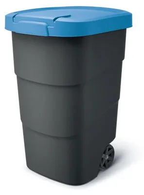Obrázok produktu pre Odpadkový kôš Prosperplast Wheeler 90 l v antracitovej farbe s modrým vekom