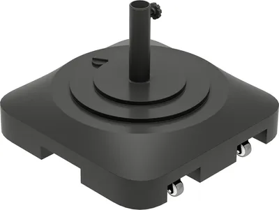 Produktbild von Sonnenschirmständer bis 25 kg befüllbar Schirmständer mit Rollen, Quadratisch Schirmhalter, Schirmgewicht, Ständer für Sonnenschirm Ø38/48 mm, für Balkon, Terasse, Garten, Schwarz