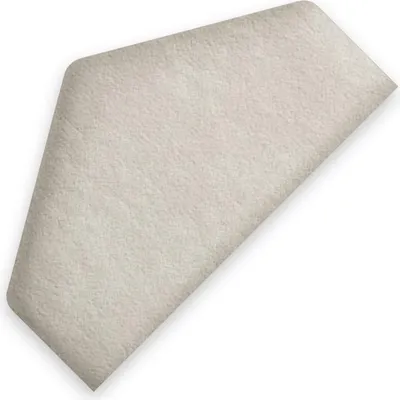 Produktbild von TAPHICEROS Halb Hex Wandpaneel Polsterpaneel, 26x15 cm, Links/Rechts, 1stk,  ALOVA 84, Weiß, Wandkissen Halb Hexagon Wandpolster Kopfteil für Bett Gepolstert Polsterplatte