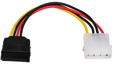 Image de Akyga AK-CA-17 Câble adaptateur Molex mâle vers SATA femelle HDD/SSD 2x 15cm