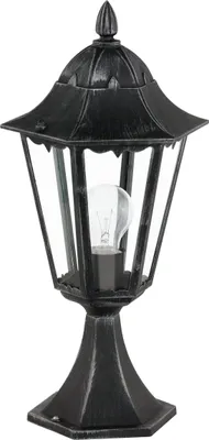 Produktbild von NAVEDO Stehleuchte Stehlampe Lampe - H47 x Ø23 cm - schwarz, silber-patina - 1X60W exkl. - IP44