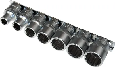 Produktbild von Steckschlüsseleinsätze Nuss 12-KANT VIELZAHN 9-21 mm CV-S a. Steckleiste 7-tlg.