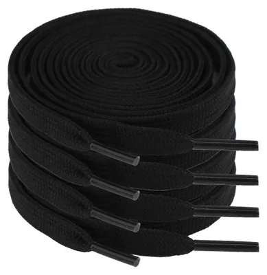 Produktbild von 2 Paar Schwarze Schnürsenkel 130cm – Baumwolle, flach & robust für Sneaker