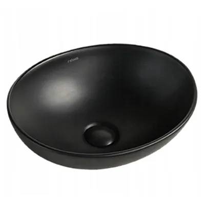 Immagine prodotto di Lavabo da appoggio in Vetroceramica nera opaca elegante 41x33