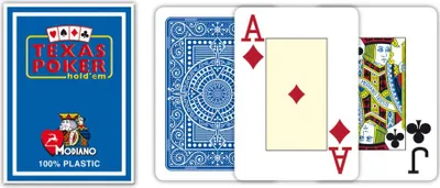 Obrázok produktu pre Modiano Texas Poker Holdem Jumbo Index Blue – Karty zo 100 % plastu