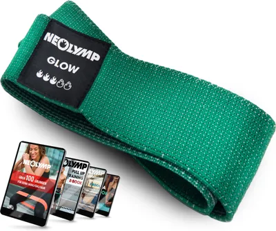 Produktbild von NEOLYMP kurze Fitnessbänder Stoff mit Fitness Traningsprogramm E-Book - waschbare Resistance Bands, Widerstandsbänder, Gymnastikband, Fitnessband