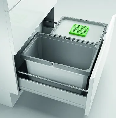 Produktbild von Naber Cox® Box 1T 600-2 . Abfallsammler, hellgrau.  - Mülleimer