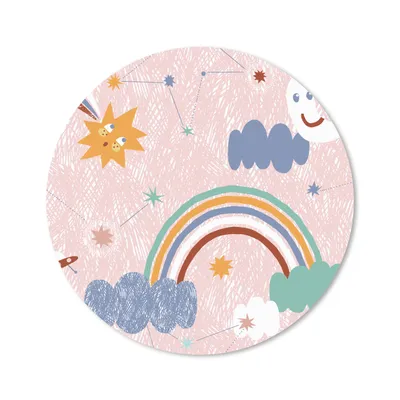 Produktbild von MuchoWow® Mauspad Mousepad Regenbogen - Kind - Wolken 50x50 cm - Mousepads - Maus Mat - Pad - Mausunterlage - Vinyl