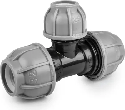 Image de Raccord en T avec réduction pour tuyaux PE 32x20x32 mm