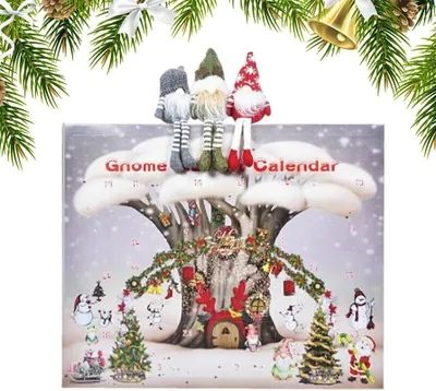 Produktbild von Weihnachtswichtel Adventskalender 2024, 2024 Weihnachtswichtel Countdown Kalender, mit Wichtel Plüschtieren, Count Down bis 2024 Weihnachten Plüsch, Weihnachtsdeko Wichtel
