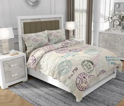 Immagine prodotto di Biancheria da letto 140x200 cm + 2x70x80 cm, set 3 pezzi, 100% cotone, cerniera, astratto, multicolore - SOVIO | So.0052
