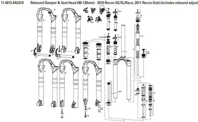 Produktbild von Rockshox Recon Xc/sl/race 80/120 Mm Rückpralldämpfer + Dichtungskopf Schwarz  Schwarz One Size