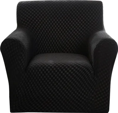 Obrázek produktu pro Topchances Stretch Sofa Cover Elastický žakárový potah na pohovku s područkami pro 1-místnou pohovku, černý