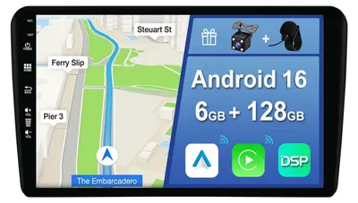 Image de Autoradio Android 14 2 DIN de 9 pouces pour A3 8P/8PA (2003-2013), avec CarPlay, DSP, GPS et Bluetooth 5.0