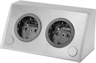 Produktbild von Thebo Aufbausteckdose 1791226 Edelstahl 2fach ST 3900 A