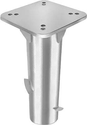 Produktbild von TRMLBE Universal Bodenhülse Metall Sonnenschirmständer Bodenanker Bodenplatte für Sonnenschirm, Ampelschirm, Kurbelschirm - Silber