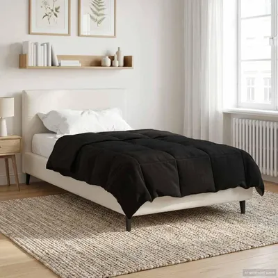 Produktbild von Winterbettdecke Gepolstert Schwarz 135 x 200 cm Mikrofaser - Bettdecken DE1025