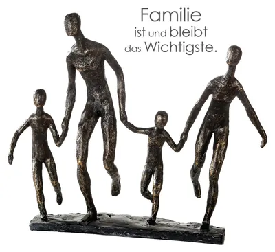 Zdjęcie produktu dla Gilde Skulptur, "Familie", Familienmotiv, Kunstharz, bronzefarben, VE 1, L. 10 cm, B. 35 cm, H. 32 cm 79614 4001250796145