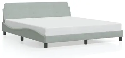 Produktbild von vidaXL Bettgestell Dover Hellgrau 180x200 cm Samt