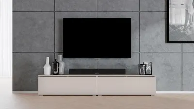 Produktbild von AX LIVING Lowboard beige Loriano 2x100 cm TV Board stehend Kaschmir