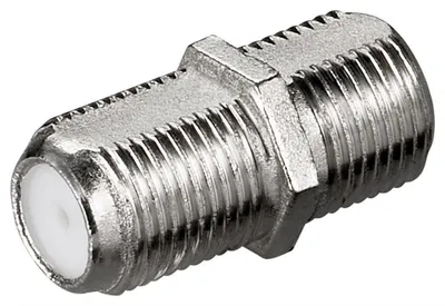 Produktbild von Goobay F-Verbinder mit Verdrehschutz, Buchse/Buchse, Zink, Silber, für Koaxialkabel, alle F-Stecker, 10 Stück