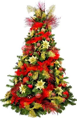 Produktbild von Geschmückter künstlicher Weihnachtsbaum mit 152 Ornamenten PREMIUM CAESAR 180 cm Baum mit Ständer und Weihnachtsornamenten