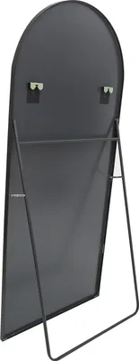Obrázok produktu pre Oblúkové zrkadlo po celej dĺžke, 180 x 80 cm, nástenné alebo stojace zrkadlo, do obývačky, čierne