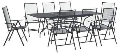 Image de Ensemble de jardin vidaXL, 9 pièces, anthracite, 212 x 90 x 76 cm