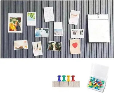 Immagine prodotto di Grande bacheca pieghevole con feltro spesso 60 x 40 cm - Decorazione da parete per ufficio e cucina con feltro autoadesivo