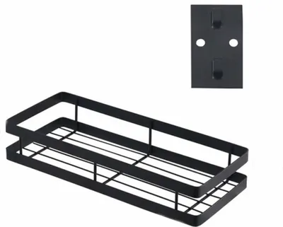 Productafbeelding van Keukenwandhouder, metalen opbergrek voor kruidenpotten en flessen, organizer voor de badkamer - 30 cm