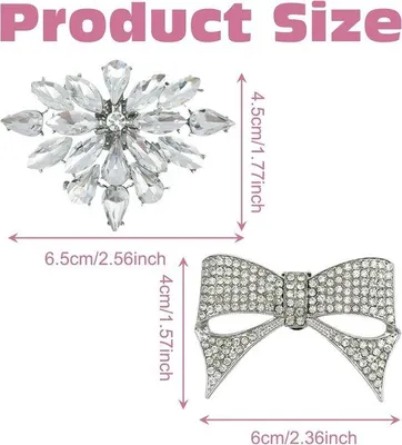 Productafbeelding van Decoratieve schoenclips, set van 4. Verwijderbare strass-clips voor hakken en sandalen. Elegante accessoires voor schoenen, geschikt voor dagelijks gebruik