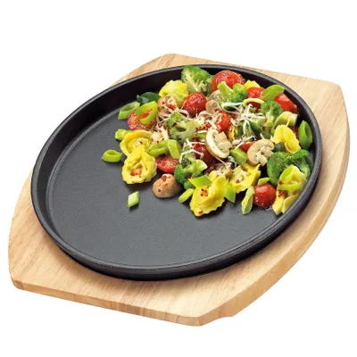 Produktbild von Küchenprofi Servierplatte rund mit Holzbrett BBQ 305301024