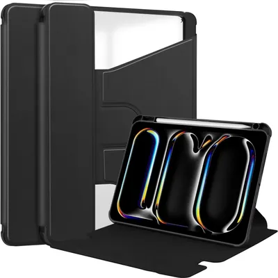 Produktbild von Für Apple iPad Pro 11 2024 Design 360 Grad Kunst Leder Tablet Hülle Tasche Etuis