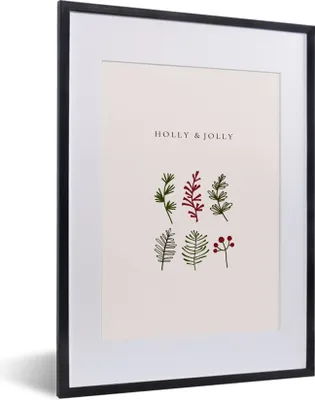 Produktbild von MuchoWow® Gerahmtes Poster Pflanzen - Weihnachten - Zitate 30x40 cm - Poster mit Schwarzem Bilderrahmen Wandposter Rahmen Foto Bilder - Wandposter Schlafzimmer